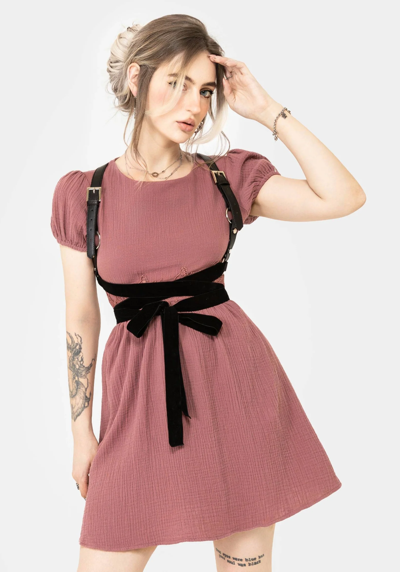 Rosamoth Applique Trim Cotton Mini Smock Dress - Image 6